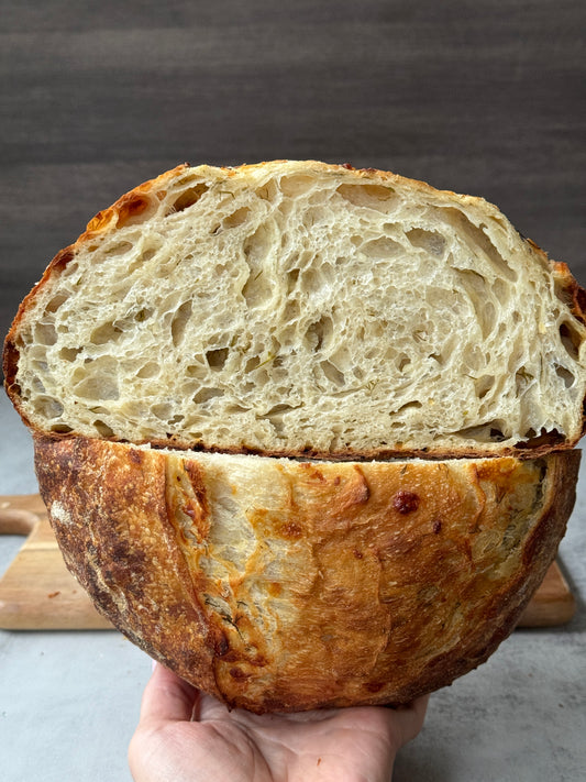 White Cheddar Dill Sourdough Bread