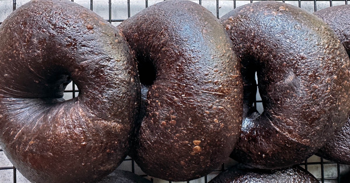 New York Style Pumpernickel Sourdough Bagels